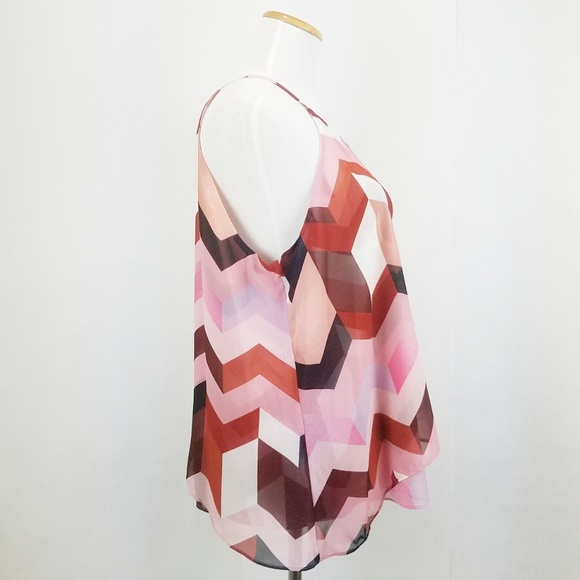 NWT Bar III Pink Patchwork "Italia Patchwork" Tank Top, Size XL - Picture 2 of 4